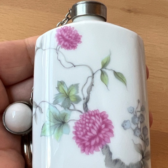 ANTIQUE VINTAGE LIMOGES FRANCE PORCELAIN PERFUME BOTTLES PINK PEONIES FLOWER 2PC - Picture 15 of 16